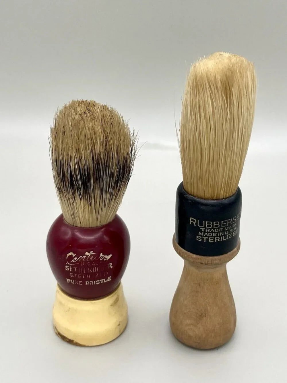 VTG Century Rubberset Shaving Brushes Lot 1940s Barber Wet Shave USA Mid Century